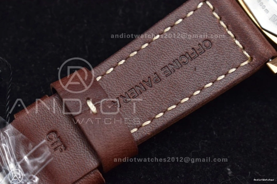 1:1 on VSF SunProtective PAM968 Strap and Brown Clone Calfskin P.9010 Dial Bezel Edition V Best Ceramic 995 Brown Bronzo 0415